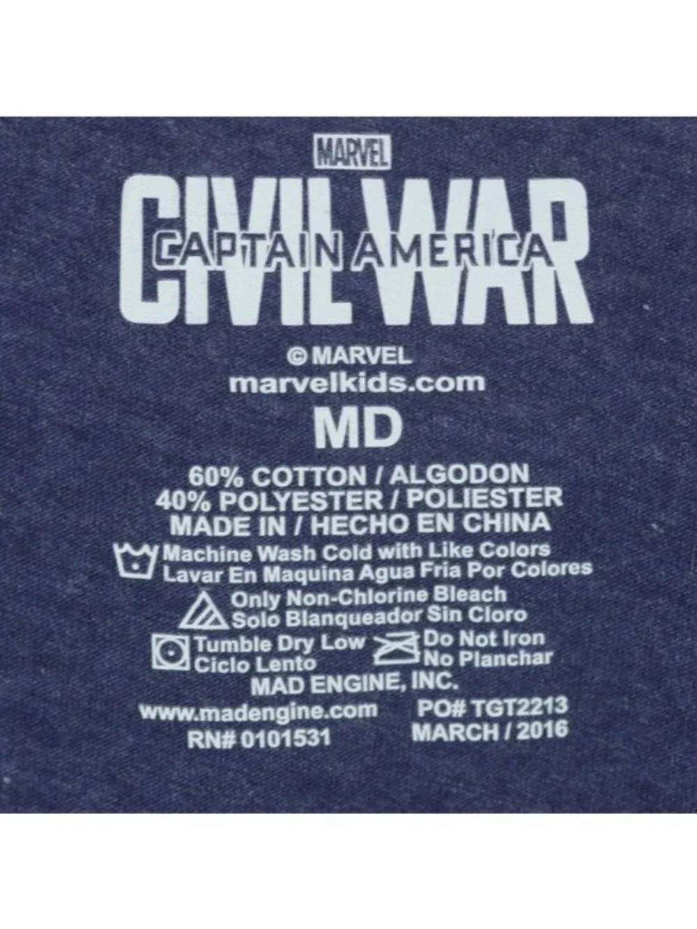 Marvel Captain America Civil War Boys Medium Blue Red Graphic Tank Top